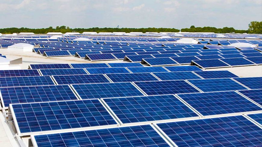 Rooftop solar power for mixed-use building